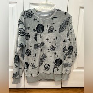 Unisex Marvel Spider-Man Grey Soft And Fuzzy Crewneck